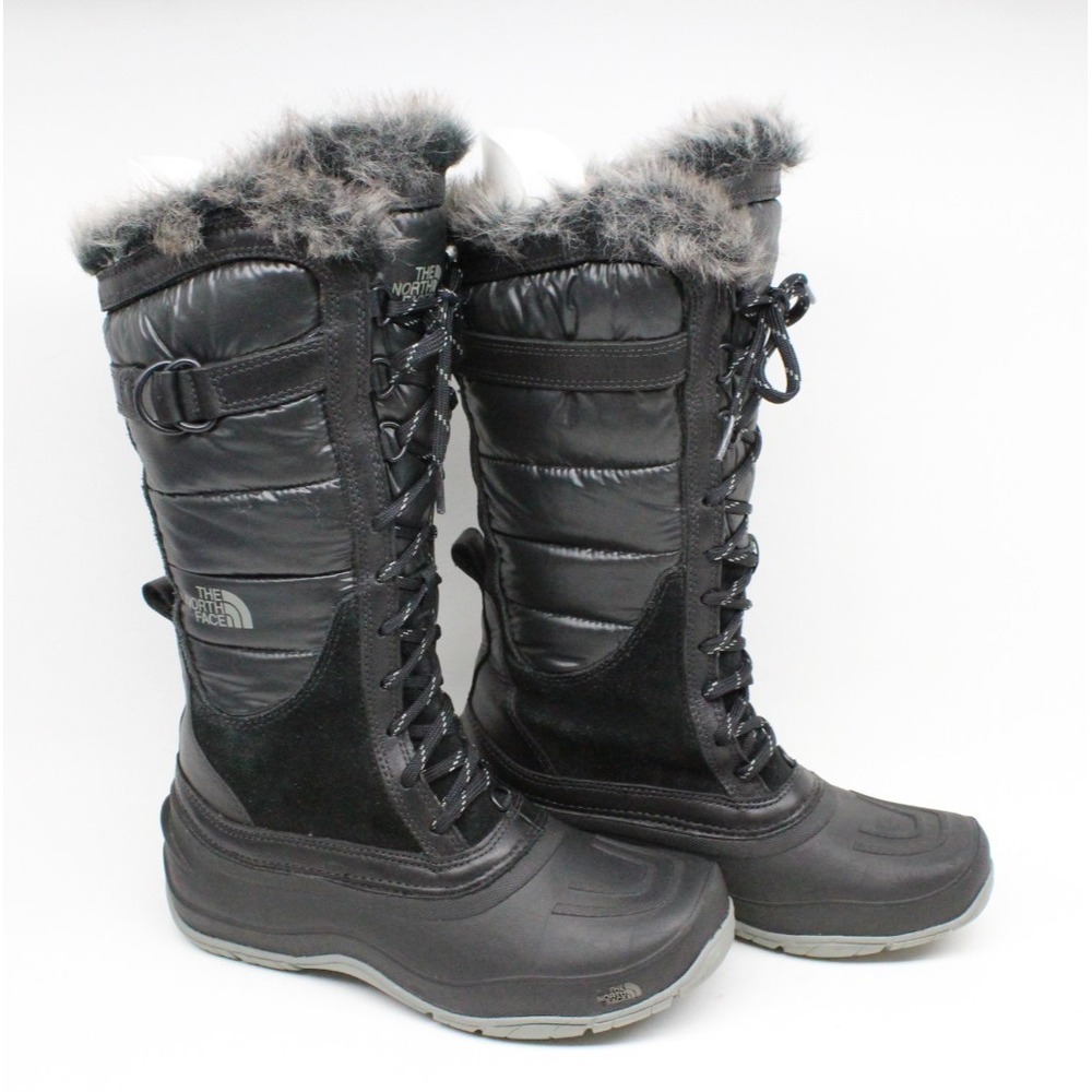 North Face Shellista‎ II Tall Boots Black Faux Fur Womens US 7 Primaloft